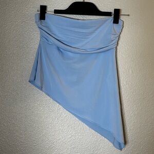 Urban Outfitters Light Blue Asymmetrical Strapless top